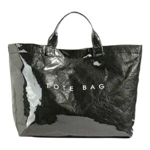Paper Tote Bag Large Black Tear Resistant Lightweight New